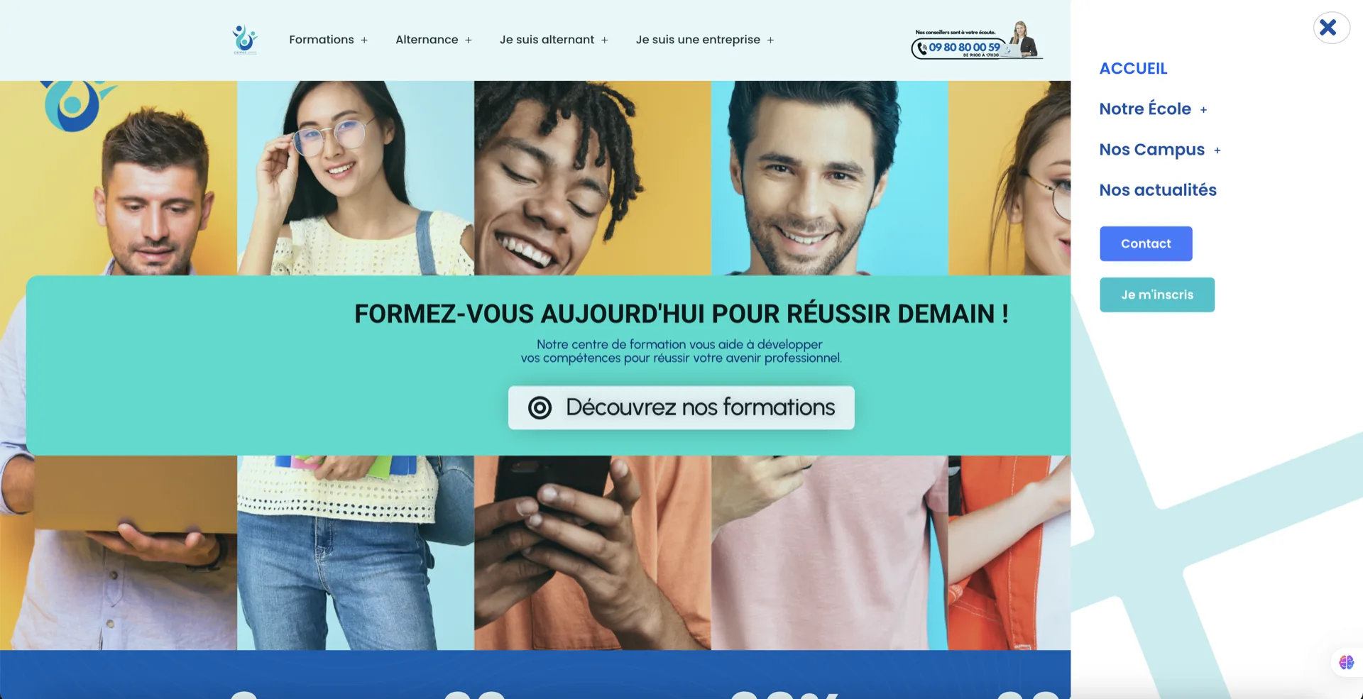 Menu mobile et navigation complète