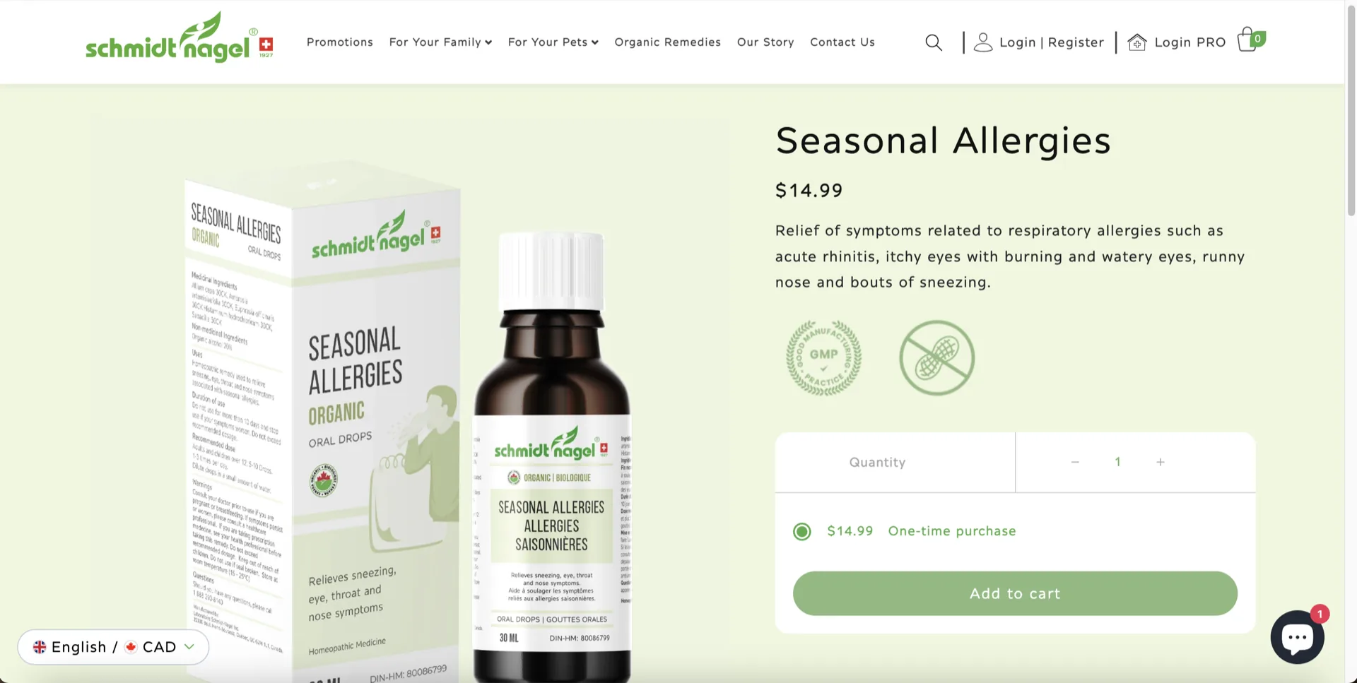 Page produit Schmidt Nagel — refonte et certifications